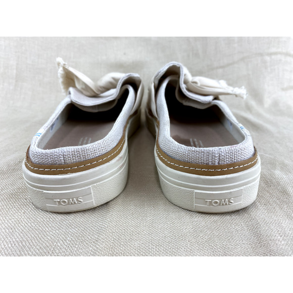 TOMS Natural Heritage Canvas Slip On Knot Shoes Womens Slides Sneakers Size 9 - Picture 4 of 6